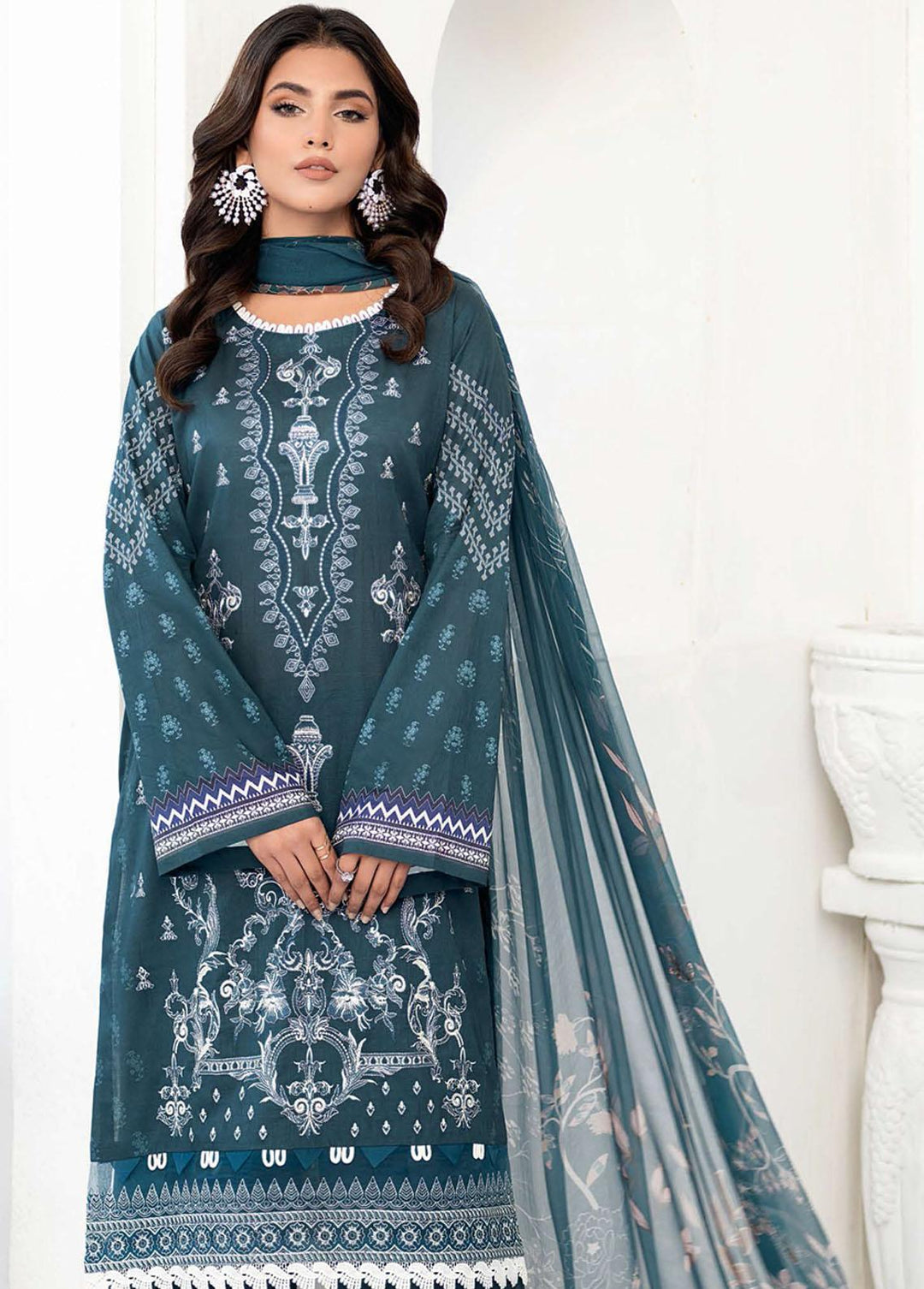 Mashaal by Ramsha Embroidered Lawn Suits Unstitched 3 Piece RSH23-ML6 L-608 - Luxury Collection