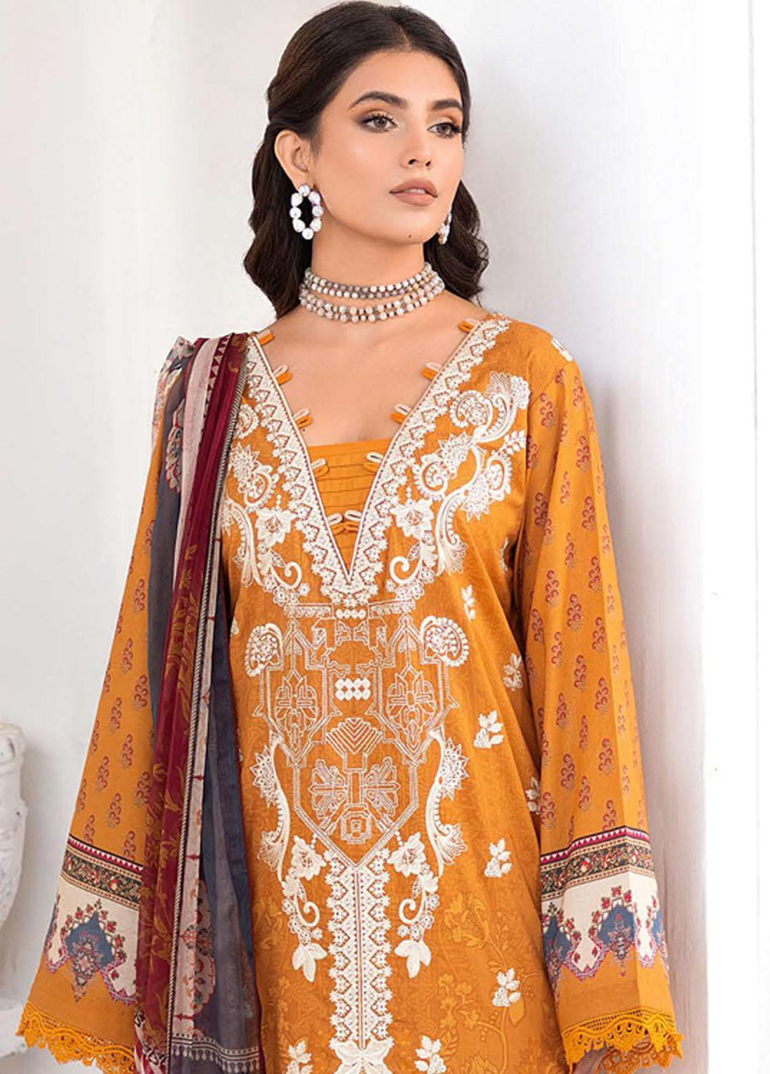 Mashaal by Ramsha Embroidered Lawn Suits Unstitched 3 Piece RSH23-ML6 L-609 - Luxury Collection