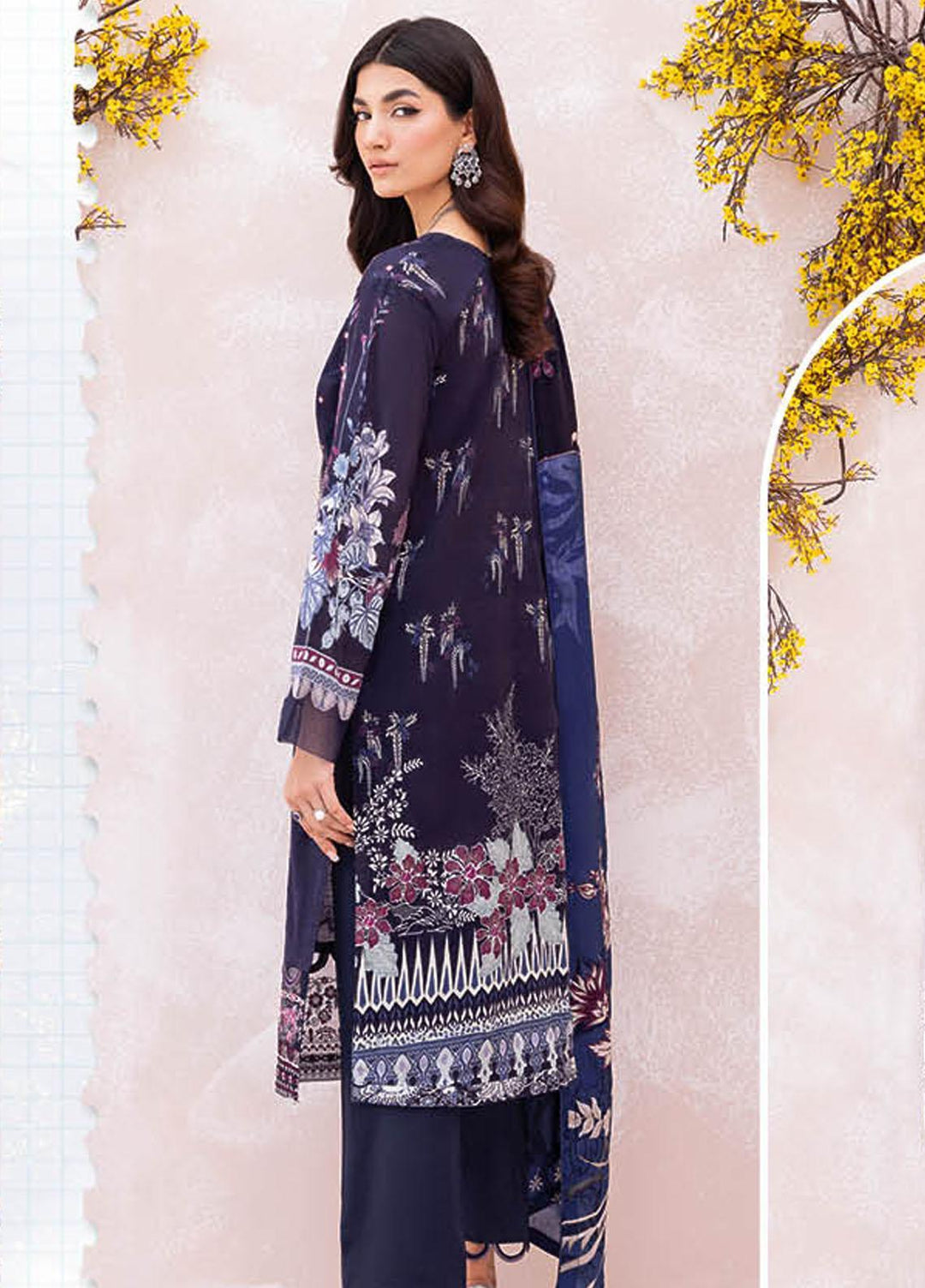 Mashaal By Ramsha Embroidered Lawn Suits Unstitched 3 Piece RSH23-ML7 L-701 - Luxury Collection