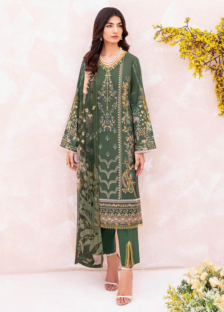 Mashaal By Ramsha Embroidered Lawn Suits Unstitched 3 Piece RSH23-ML7 L-702 - Luxury Collection