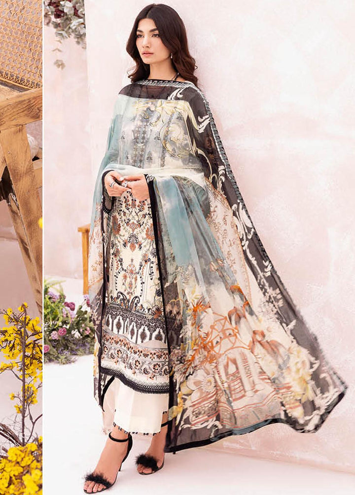 Mashaal By Ramsha Embroidered Lawn Suits Unstitched 3 Piece RSH23-ML7 L-703 - Luxury Collection
