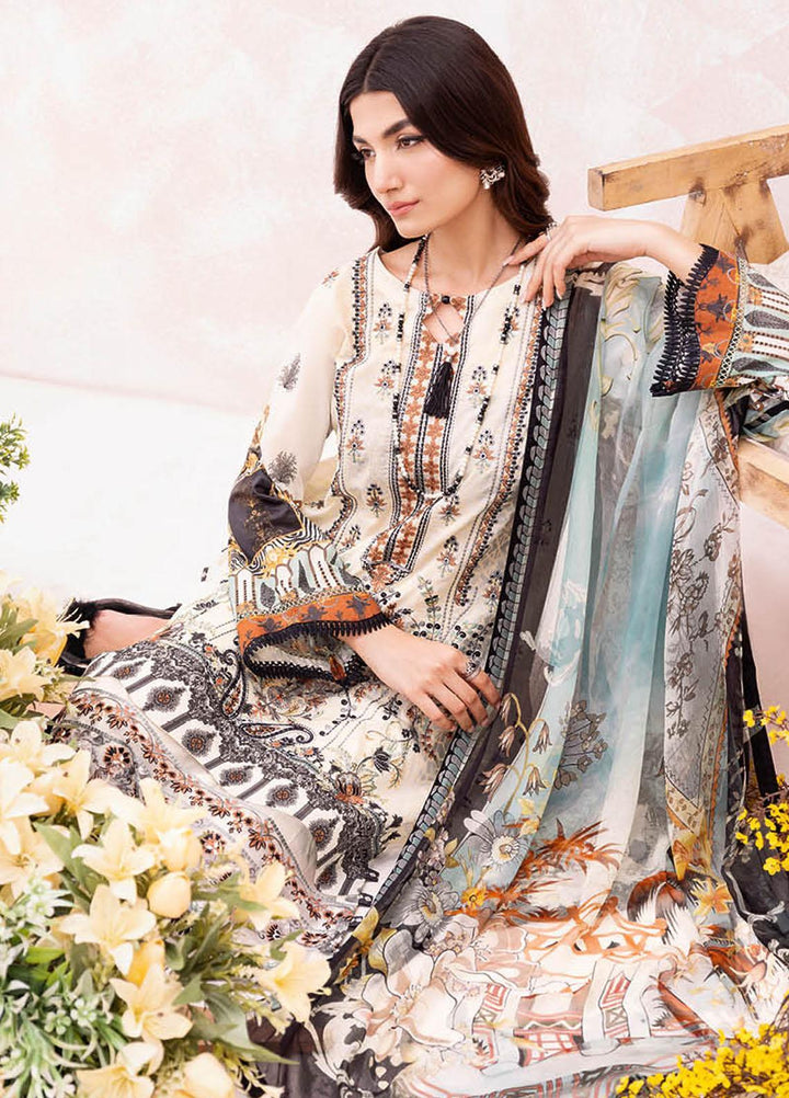 Mashaal By Ramsha Embroidered Lawn Suits Unstitched 3 Piece RSH23-ML7 L-703 - Luxury Collection