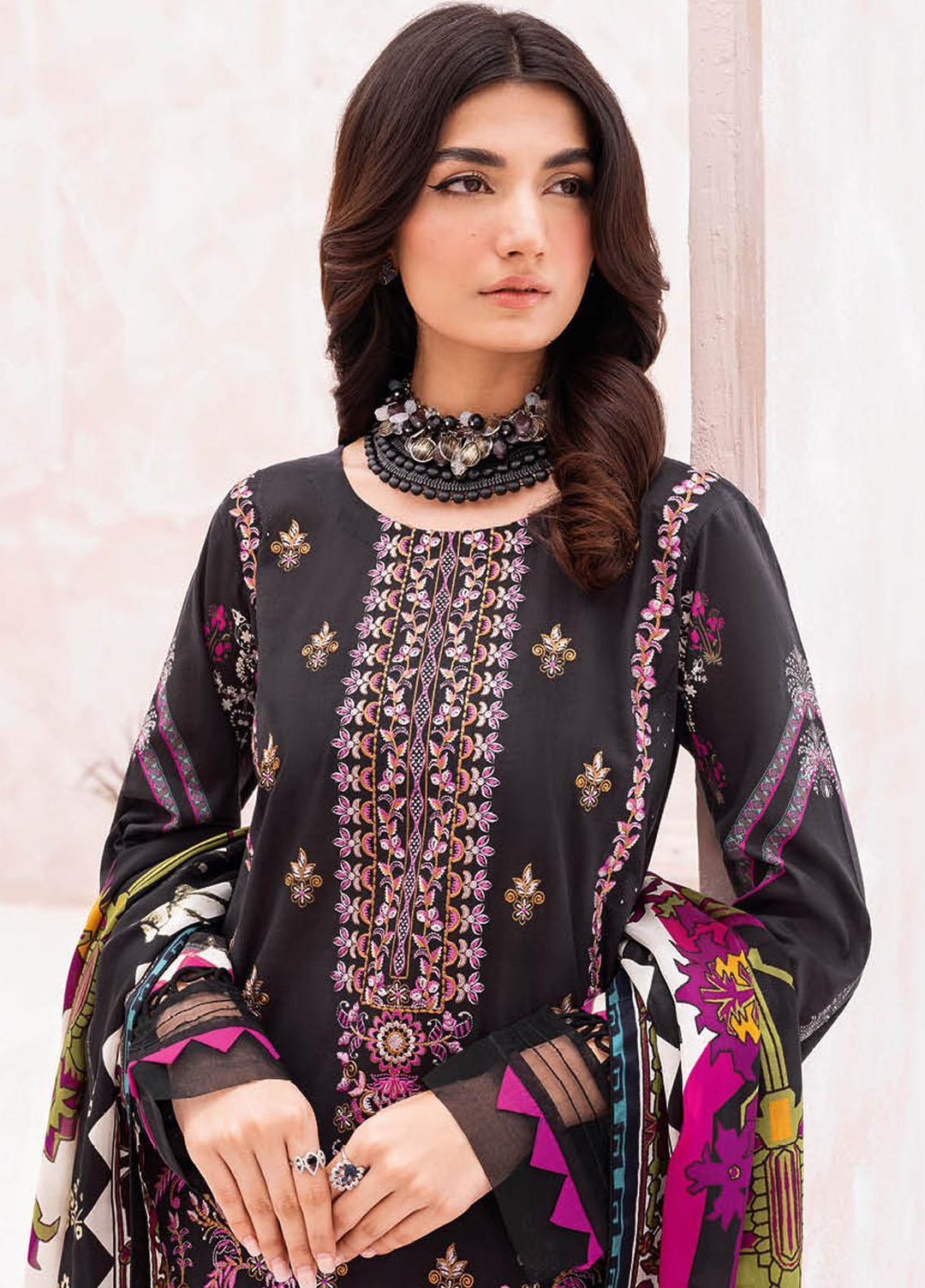 Mashaal By Ramsha Embroidered Lawn Suits Unstitched 3 Piece RSH23-ML7 L-704 - Luxury Collection