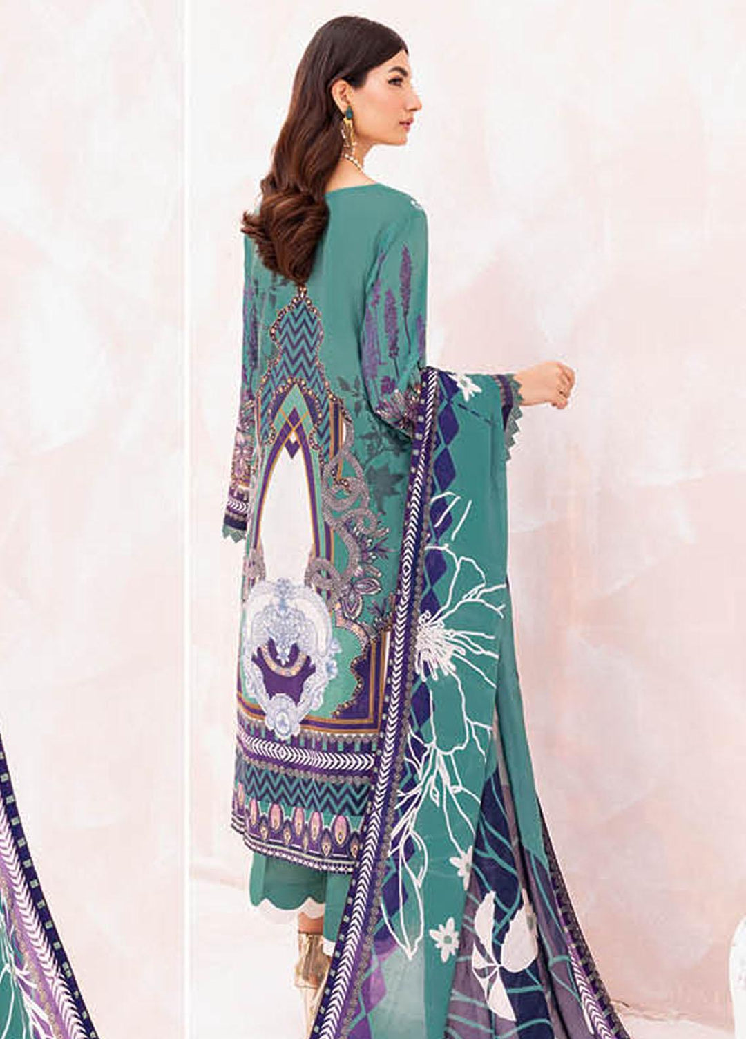 Mashaal By Ramsha Embroidered Lawn Suits Unstitched 3 Piece RSH23-ML7 L-705 - Luxury Collection