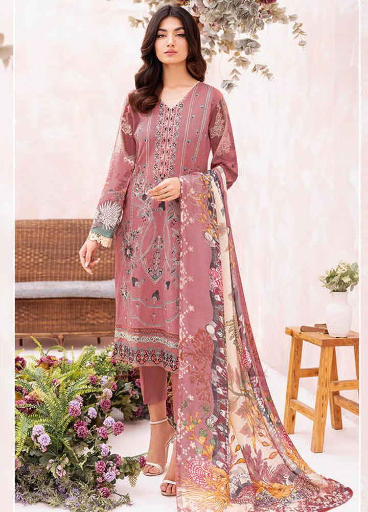 Mashaal By Ramsha Embroidered Lawn Suits Unstitched 3 Piece RSH23-ML7 L-706 - Luxury Collection