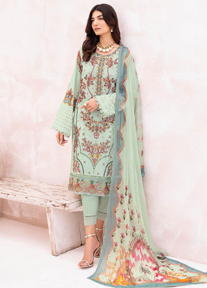 Mashaal By Ramsha Embroidered Lawn Suits Unstitched 3 Piece RSH23-ML7 L-708 - Luxury Collection
