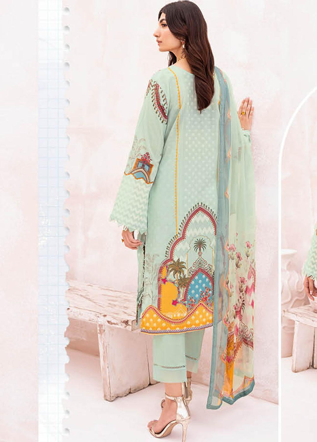 Mashaal By Ramsha Embroidered Lawn Suits Unstitched 3 Piece RSH23-ML7 L-708 - Luxury Collection