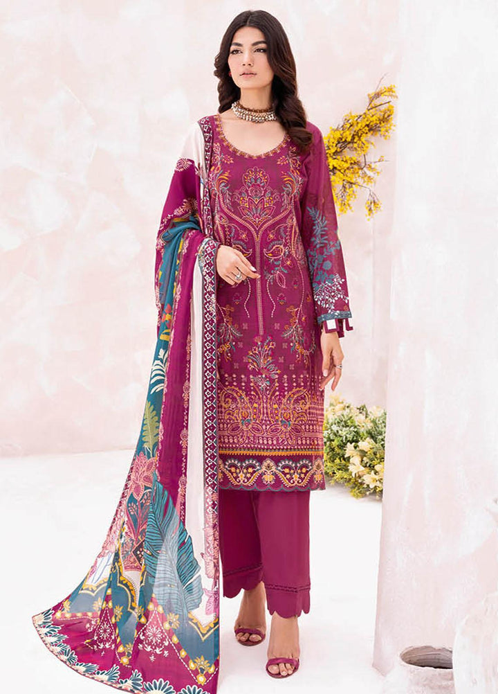 Mashaal By Ramsha Embroidered Lawn Suits Unstitched 3 Piece RSH23-ML7 L-709 - Luxury Collection