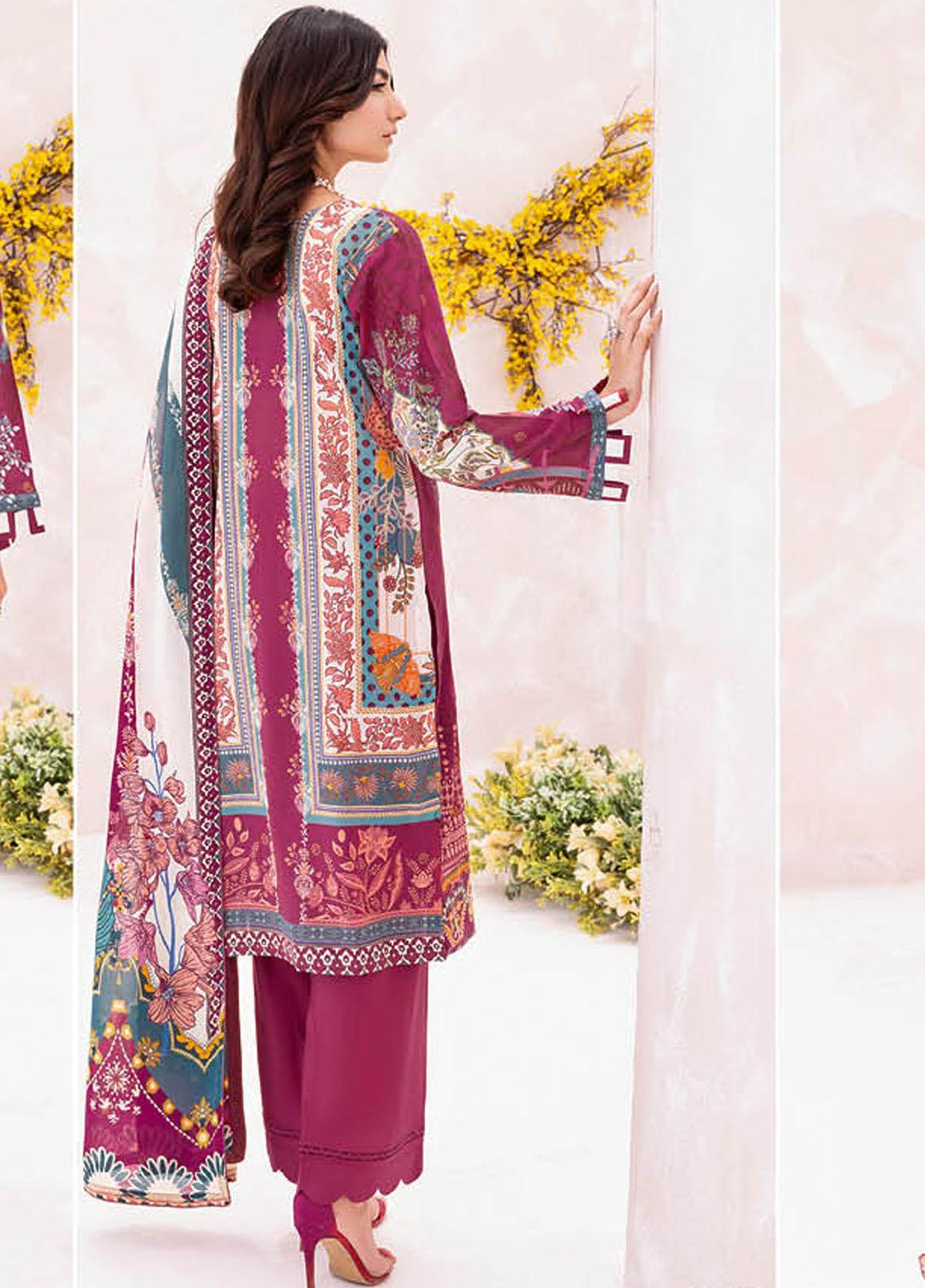 Mashaal By Ramsha Embroidered Lawn Suits Unstitched 3 Piece RSH23-ML7 L-709 - Luxury Collection