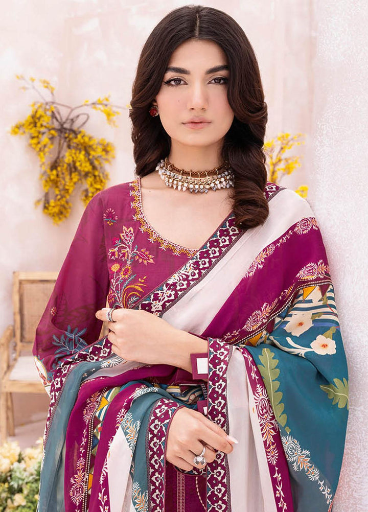 Mashaal By Ramsha Embroidered Lawn Suits Unstitched 3 Piece RSH23-ML7 L-709 - Luxury Collection