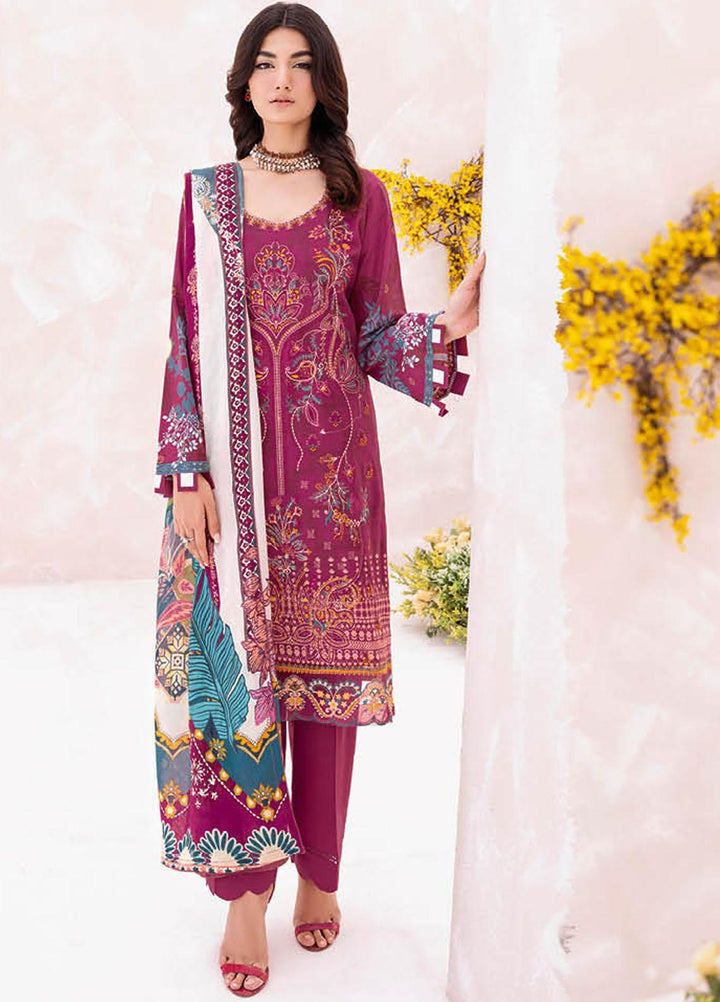 Mashaal By Ramsha Embroidered Lawn Suits Unstitched 3 Piece RSH23-ML7 L-709 - Luxury Collection