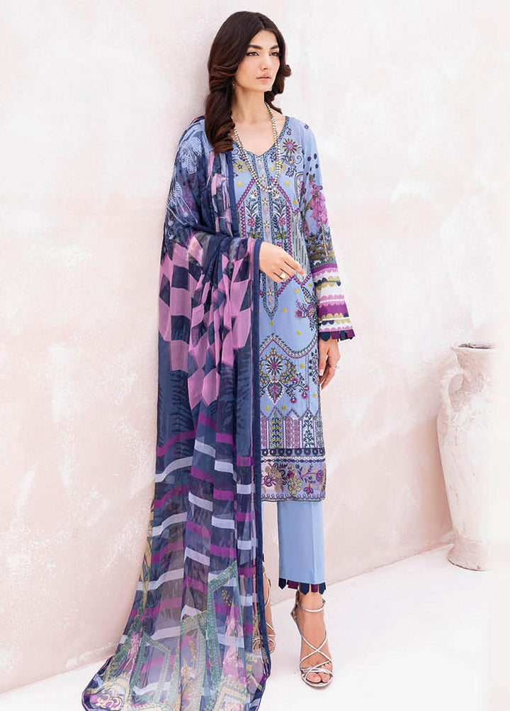 Mashaal By Ramsha Embroidered Lawn Suits Unstitched 3 Piece RSH23-ML7 L-711 - Luxury Collection