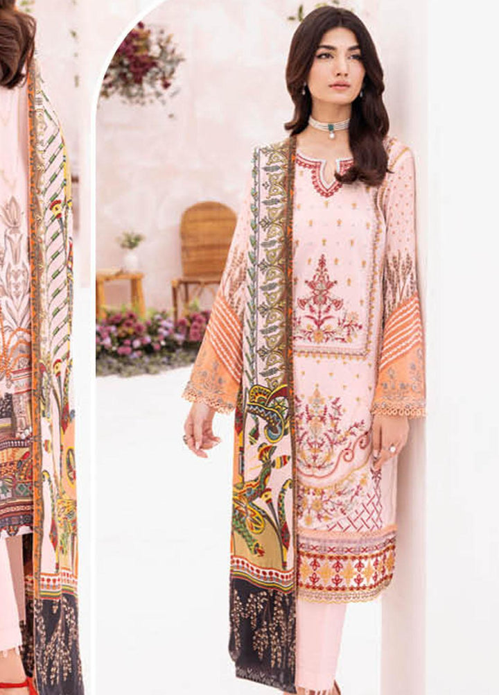 Mashaal By Ramsha Embroidered Lawn Suits Unstitched 3 Piece RSH23-ML7 L-712 - Luxury Collection