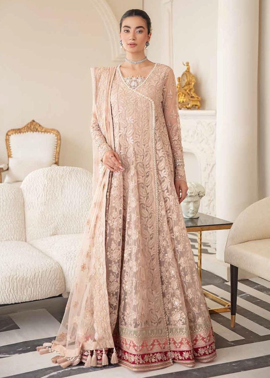 Mashal-e-Mahtaab By Serene Embroidered Net Suits Unstitched 3 Piece S-1055 Tammnah-e-Kham - Summer Collection