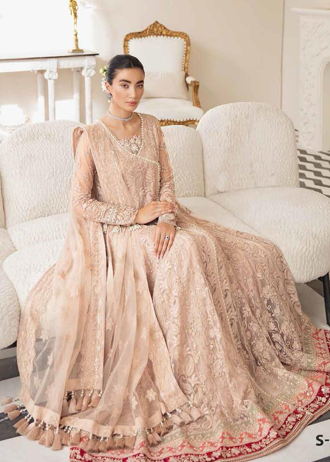 Mashal-e-Mahtaab By Serene Embroidered Net Suits Unstitched 3 Piece S-1055 Tammnah-e-Kham - Summer Collection