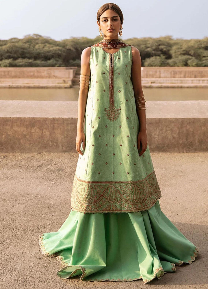 Mashriki Embroidered Lawn Suits Unstitched 3 Piece MSH21L 02A - Summer Collection