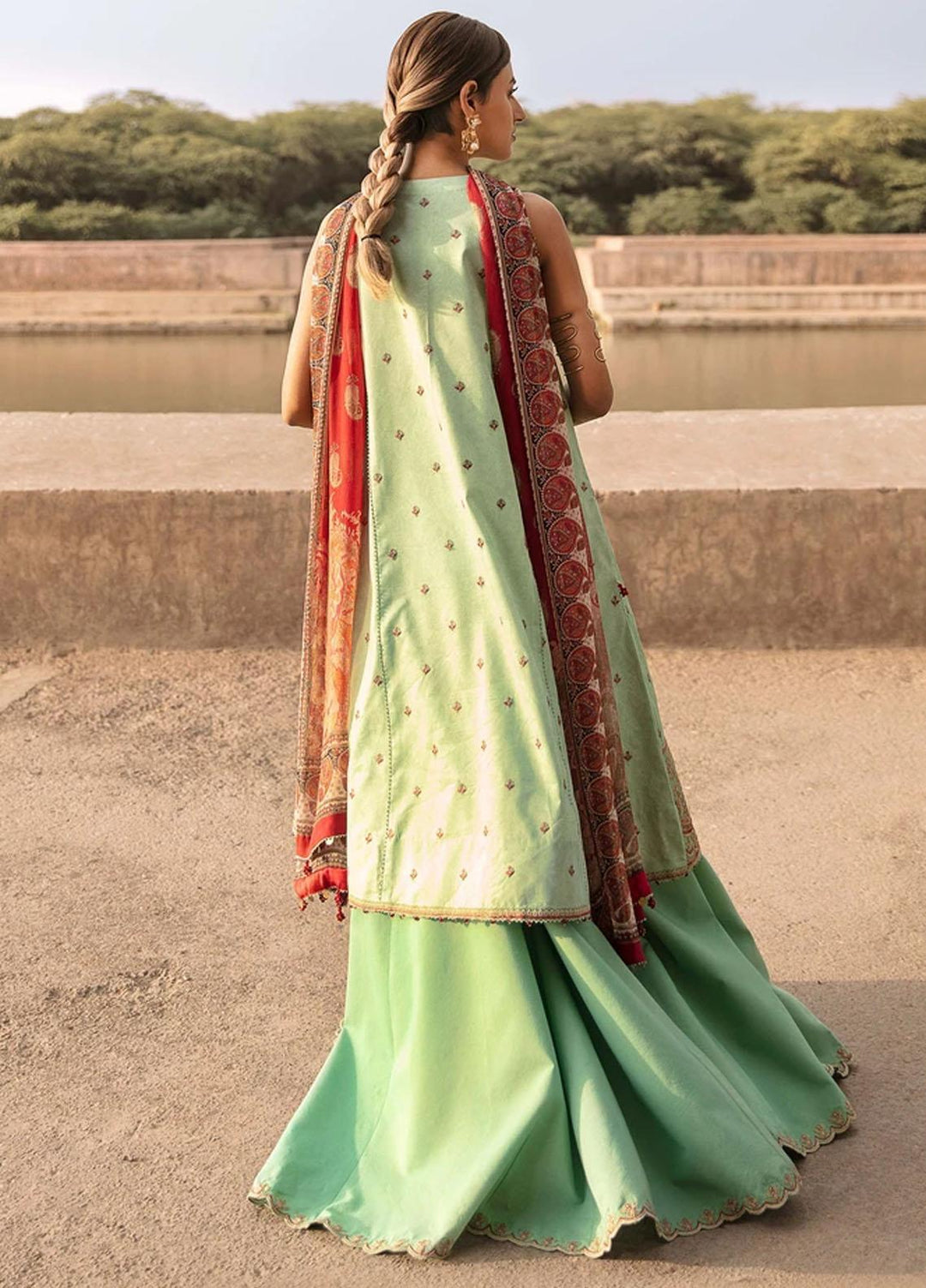 Mashriki Embroidered Lawn Suits Unstitched 3 Piece MSH21L 02A - Summer Collection