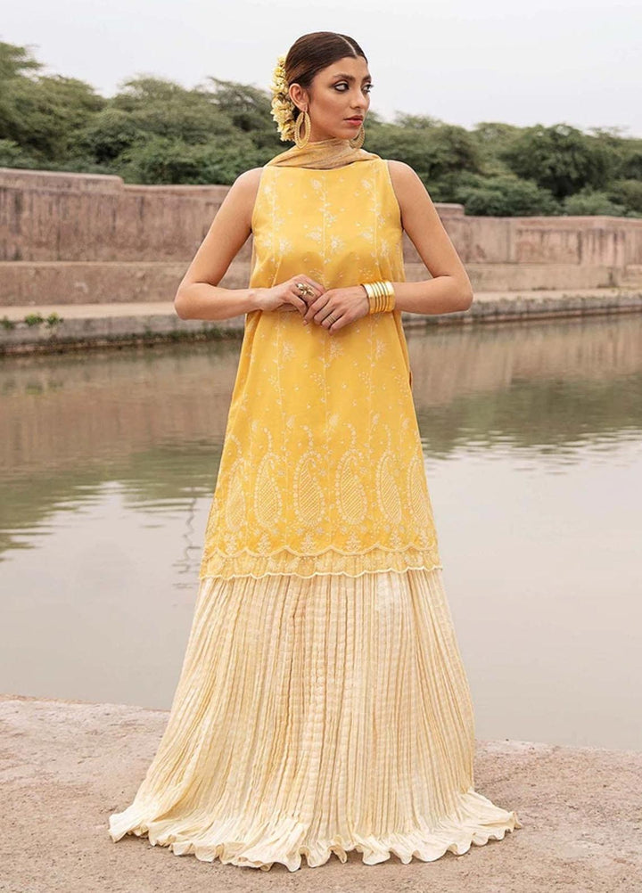 Mashriki Embroidered Lawn Suits Unstitched 3 Piece MSH21L 03A - Summer Collection