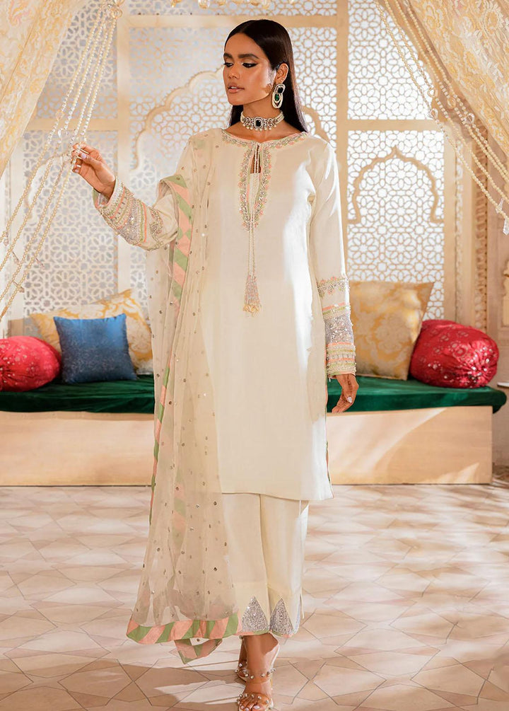 AJR Couture - Abbas Jamil Rajpoot Pret Embroidered Raw silk 3 Piece Suit Shahbano
