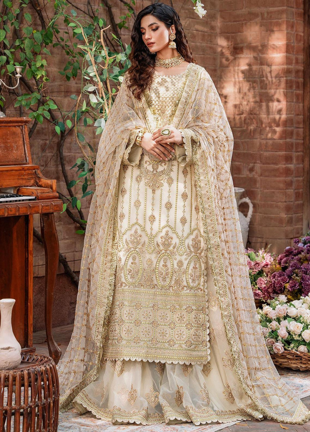 Mastani By Akbar Aslam Embroidered Net Suits Unstitched 3 Piece AA23MS 1494 Mehrunisa - Wedding Collection