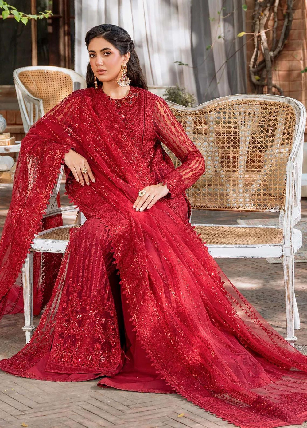 Mastani By Akbar Aslam Embroidered Net Suits Unstitched 3 Piece AA23MS 1497 Gul Mohr - Wedding Collection