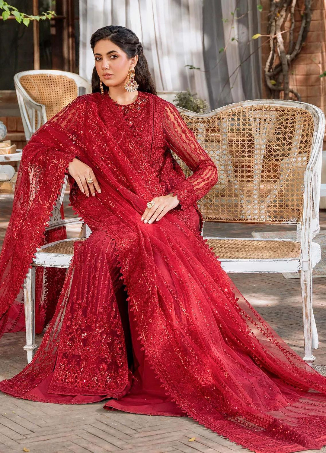 Mastani By Akbar Aslam Embroidered Net Suits Unstitched 3 Piece AA23MS 1497 Gul Mohr - Wedding Collection