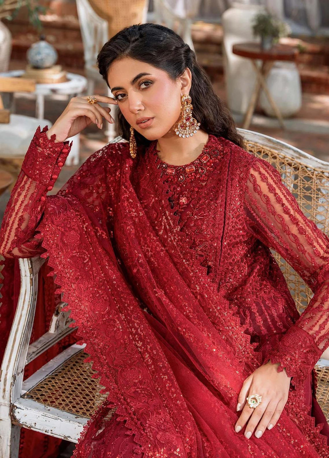 Mastani By Akbar Aslam Embroidered Net Suits Unstitched 3 Piece AA23MS 1497 Gul Mohr - Wedding Collection