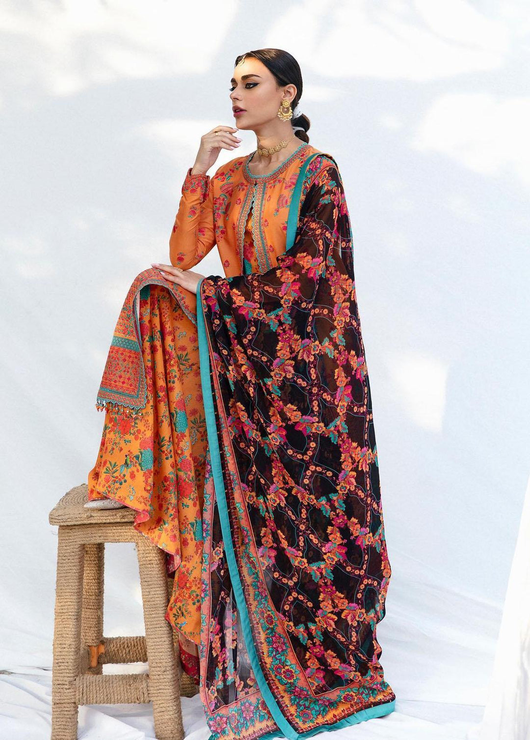 Mausam by Hussain Rehar Embroidered Lawn Suits Unstitched 3 Piece HRR23M Aftab - Eid Collection