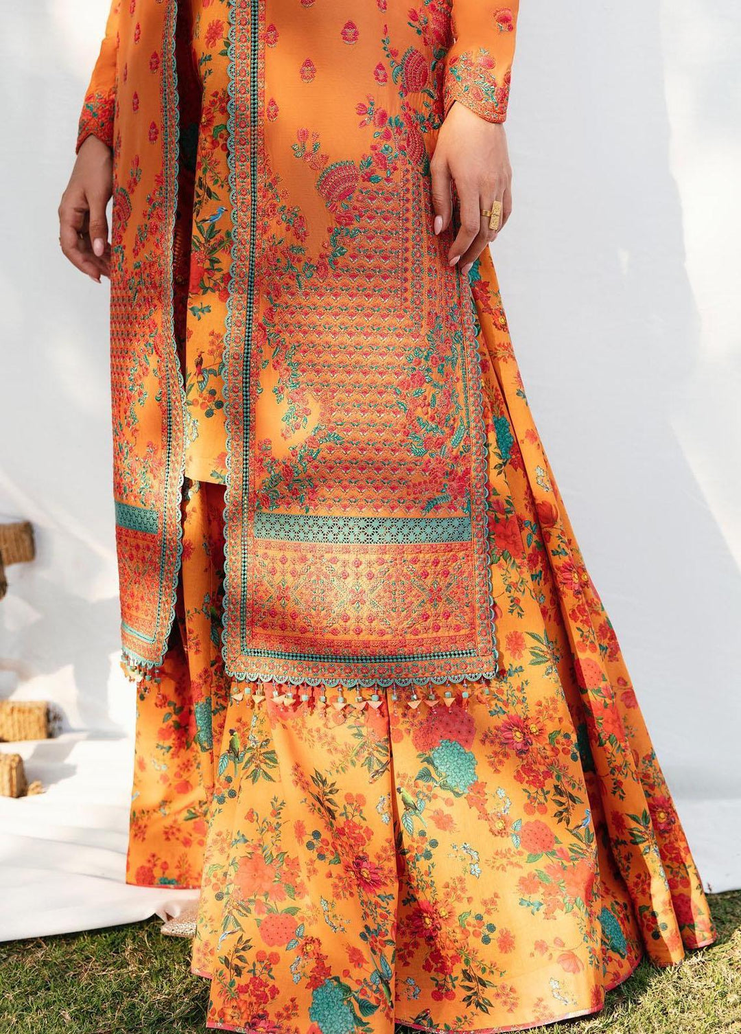 Mausam by Hussain Rehar Embroidered Lawn Suits Unstitched 3 Piece HRR23M Aftab - Eid Collection