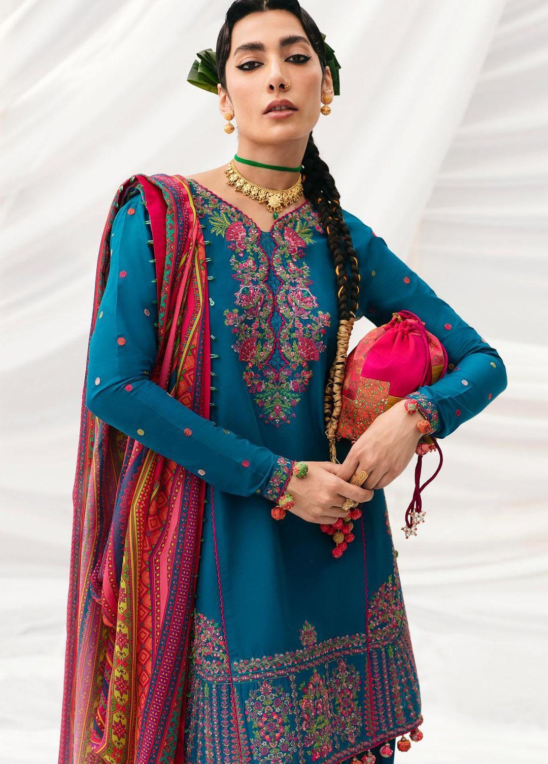 Mausam by Hussain Rehar Embroidered Lawn Suits Unstitched 3 Piece HRR23M Shab - Eid Collection