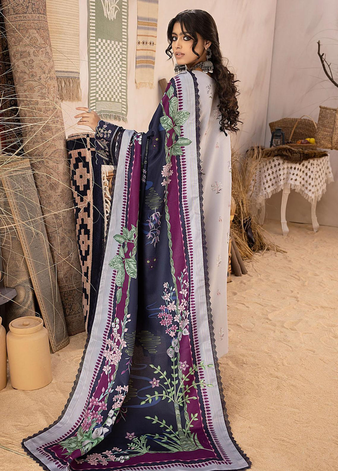 Maya By Bin Ilyas Embroidered Karandi Suits Unstitched 3 Piece BI23MY 1901-A - Winter Collection