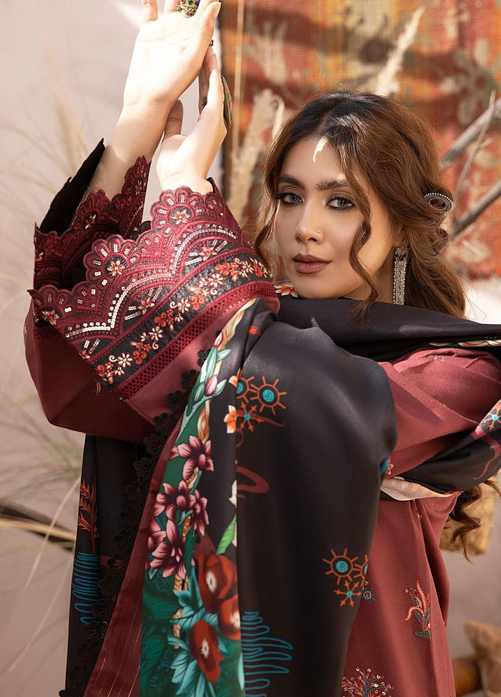 Maya By Bin Ilyas Embroidered Karandi Suits Unstitched 3 Piece BI23MY 1901-B - Winter Collection