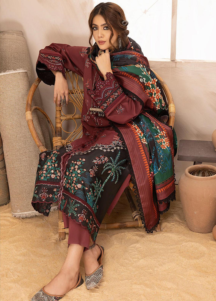 Maya By Bin Ilyas Embroidered Karandi Suits Unstitched 3 Piece BI23MY 1901-B - Winter Collection