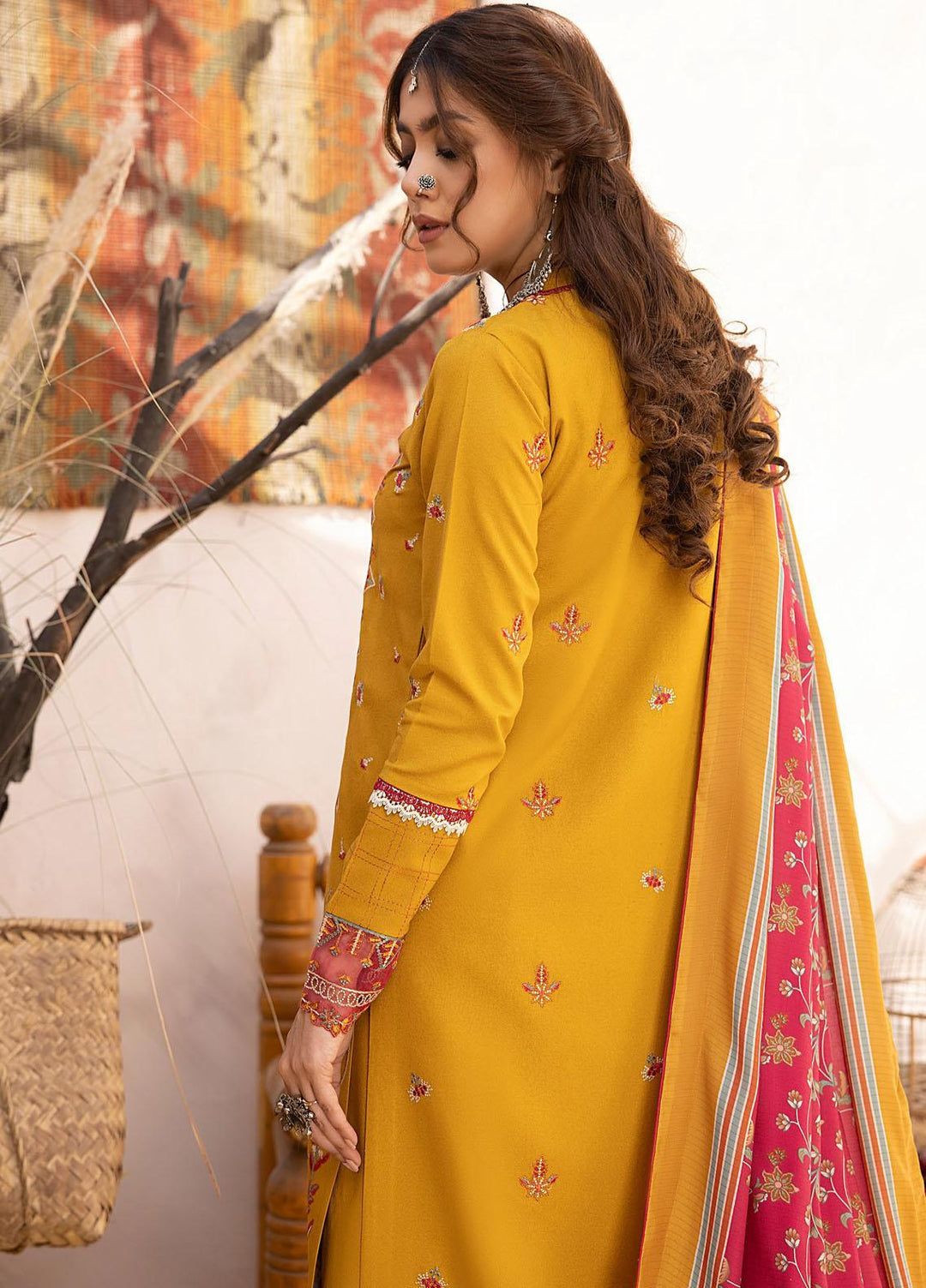Maya By Bin Ilyas Embroidered Karandi Suits Unstitched 3 Piece BI23MY 1902-B - Winter Collection