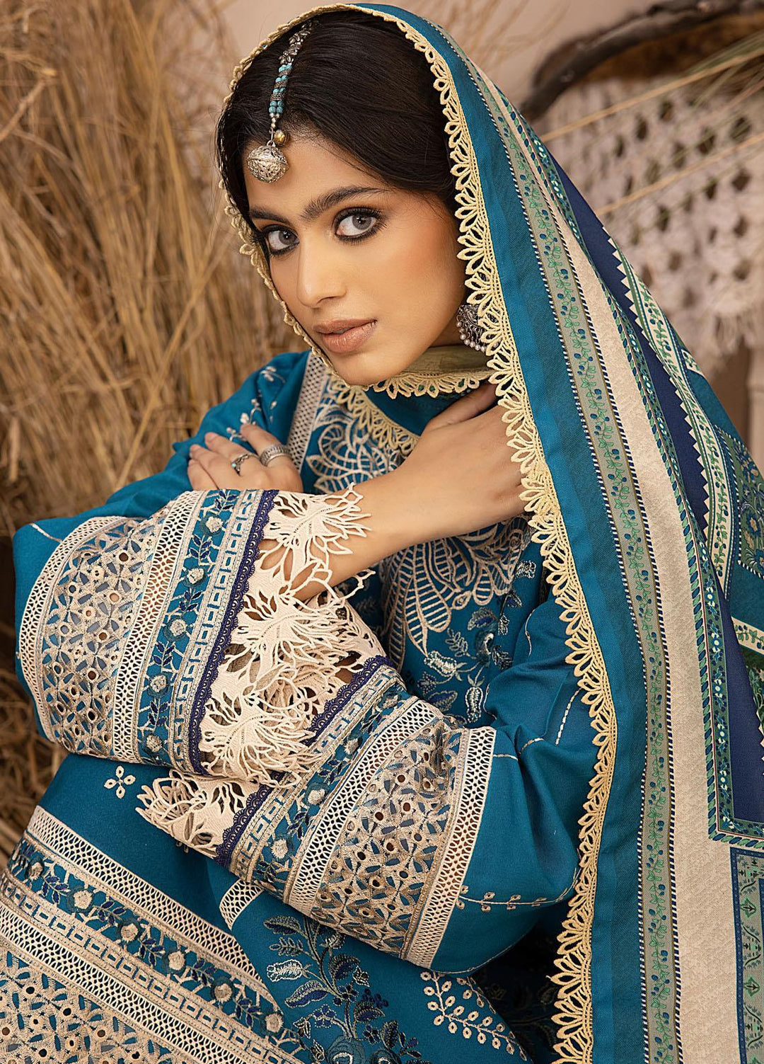 Maya By Bin Ilyas Embroidered Karandi Suits Unstitched 3 Piece BI23MY 1904-B - Winter Collection
