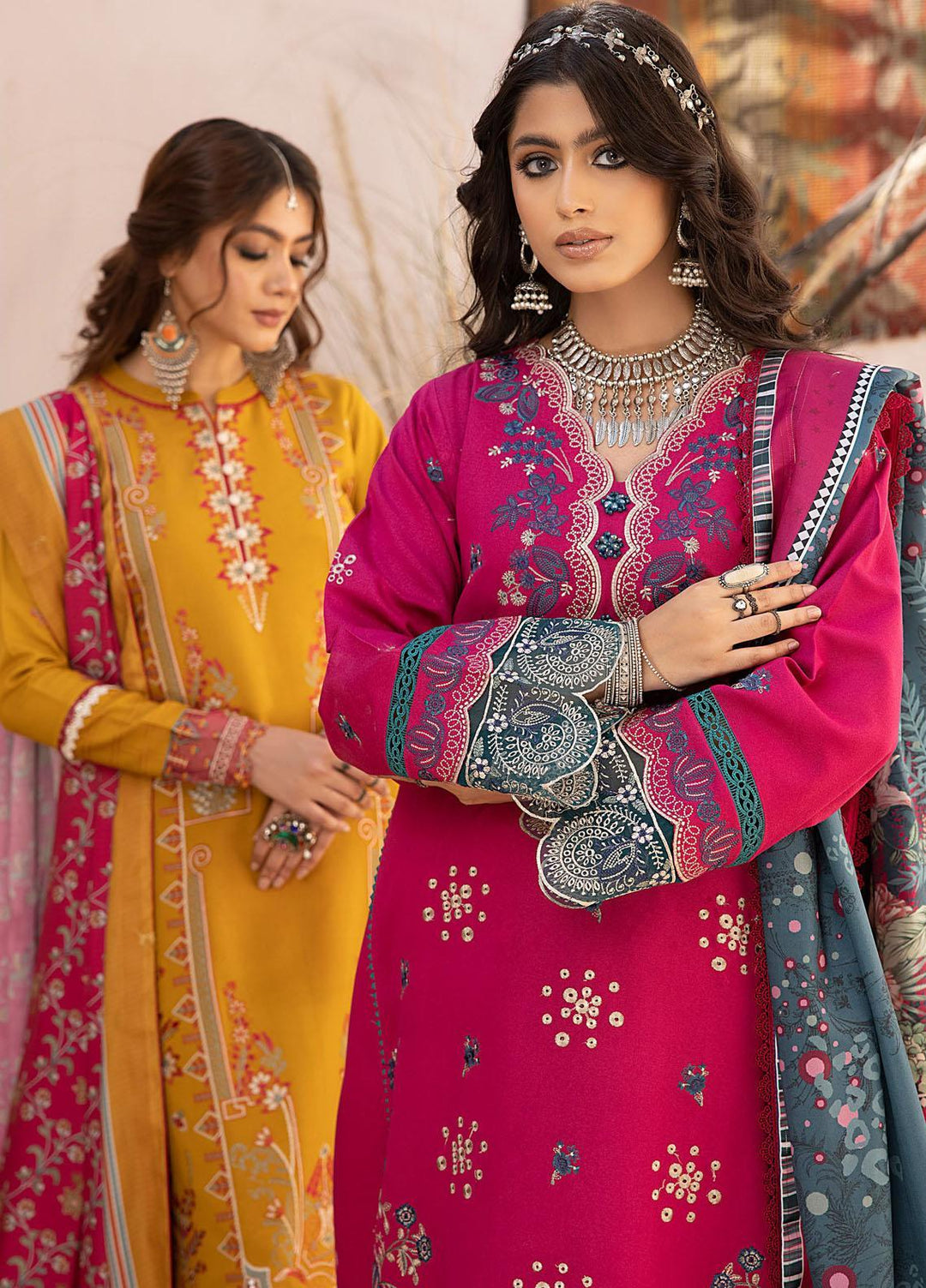 Maya By Bin Ilyas Embroidered Karandi Suits Unstitched 3 Piece BI23MY 1906-A - Winter Collection