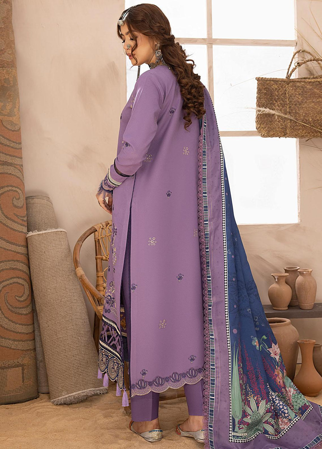 Maya By Bin Ilyas Embroidered Karandi Suits Unstitched 3 Piece BI23MY 1906-B - Winter Collection