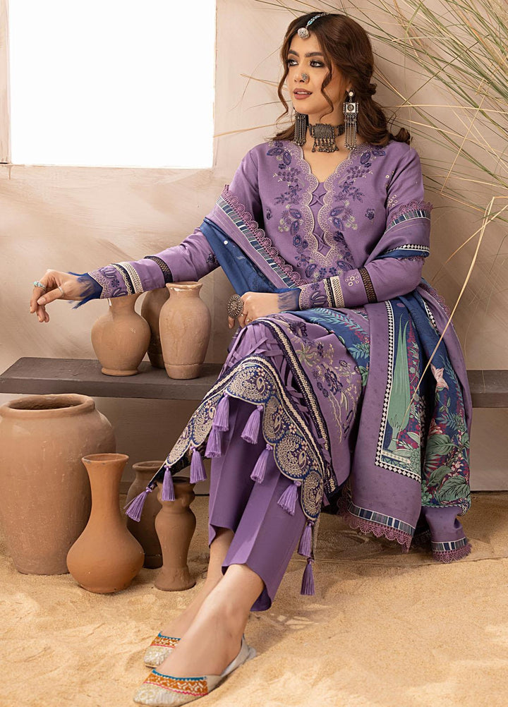 Maya By Bin Ilyas Embroidered Karandi Suits Unstitched 3 Piece BI23MY 1906-B - Winter Collection