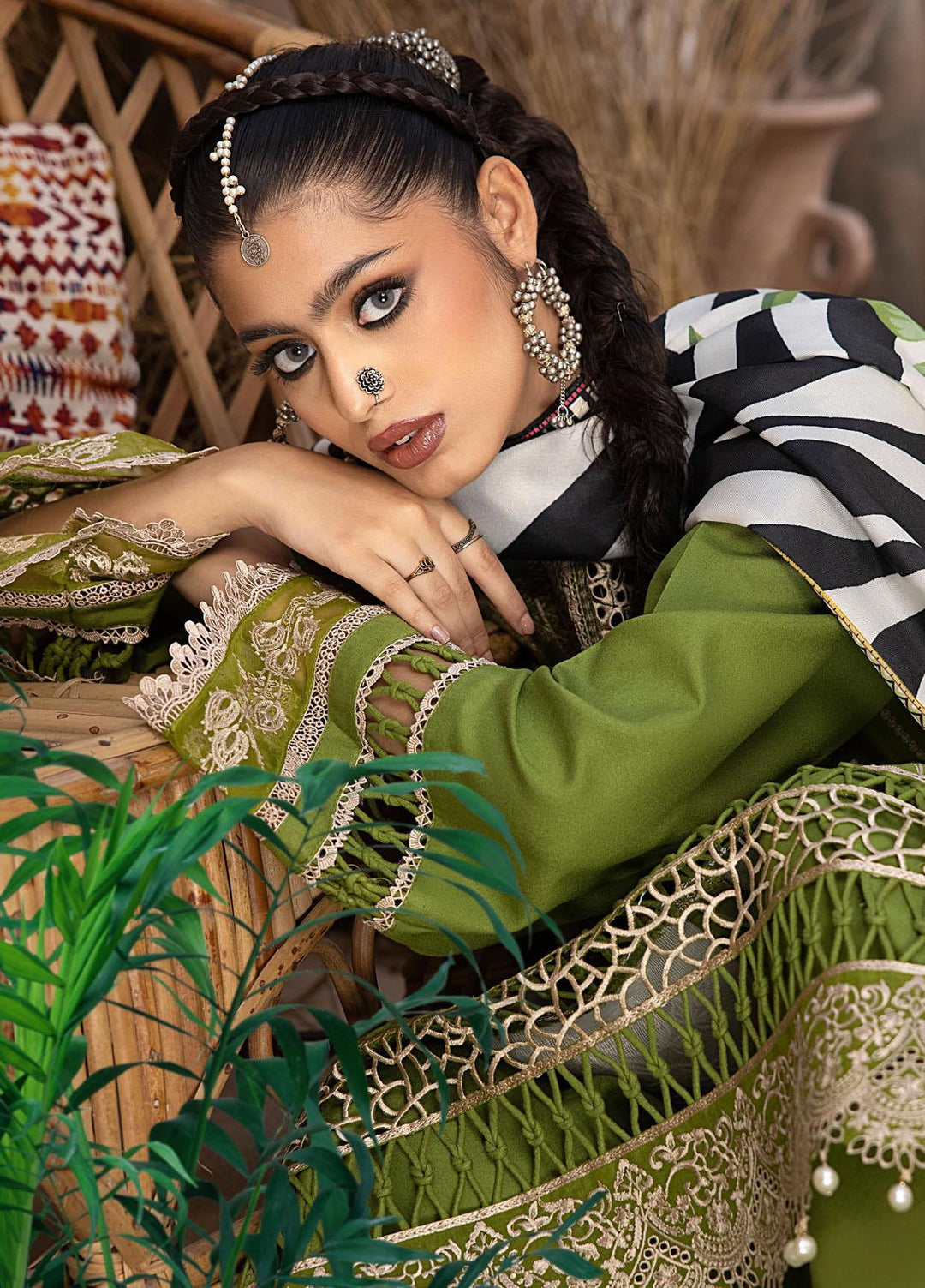 Maya By Bin Ilyas Embroidered Karandi Suits Unstitched 3 Piece BI23MY 1907-B - Winter Collection