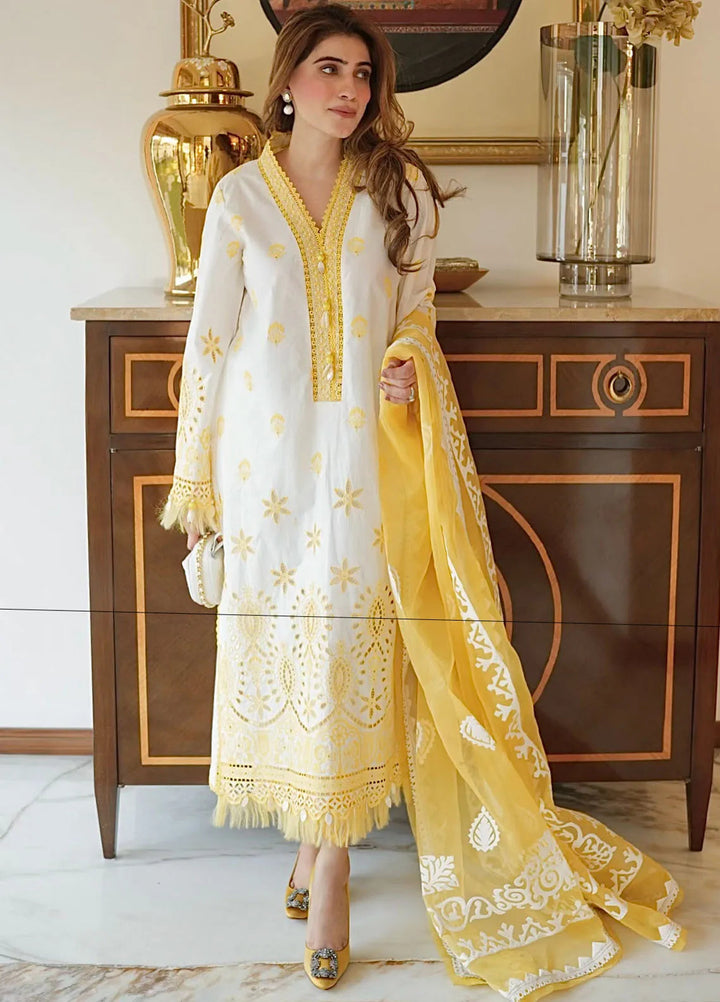 Maya By Faixa Faixal Embroidered Schiffli Suit Unstitched 3 Piece FFX24M Ceren - Summer Collection