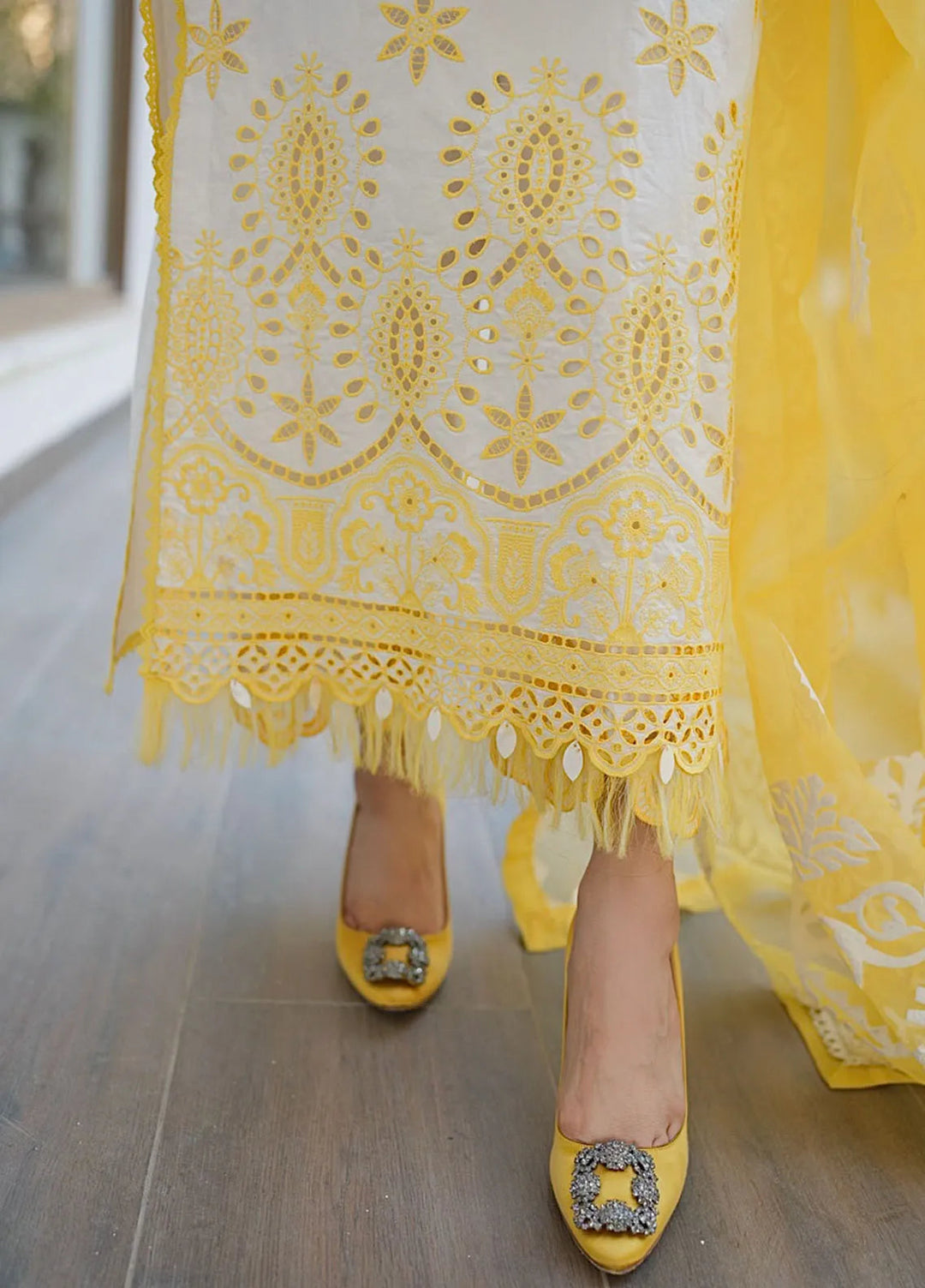 Maya By Faixa Faixal Embroidered Schiffli Suit Unstitched 3 Piece FFX24M Ceren - Summer Collection