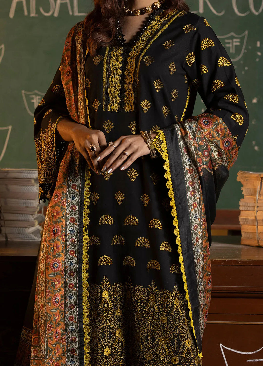 Maya By Faixa Faixal Embroidered Schiffli Suit Unstitched 3 Piece FFX24M Clara - Summer Collection