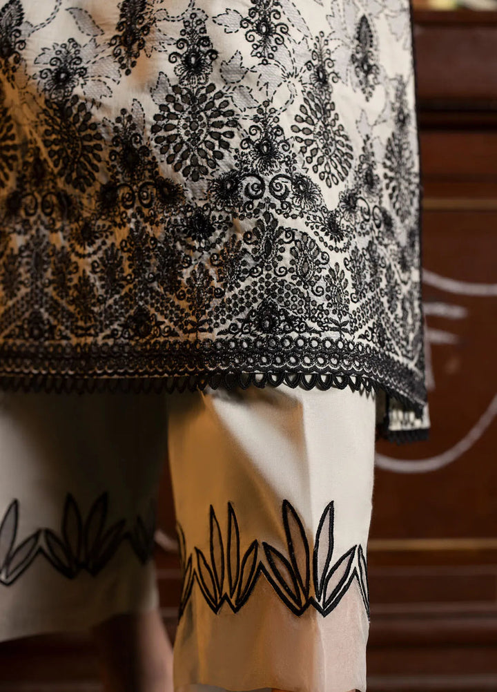 Maya By Faixa Faixal Embroidered Schiffli Suit Unstitched 3 Piece FFX24M Deniz - Summer Collection