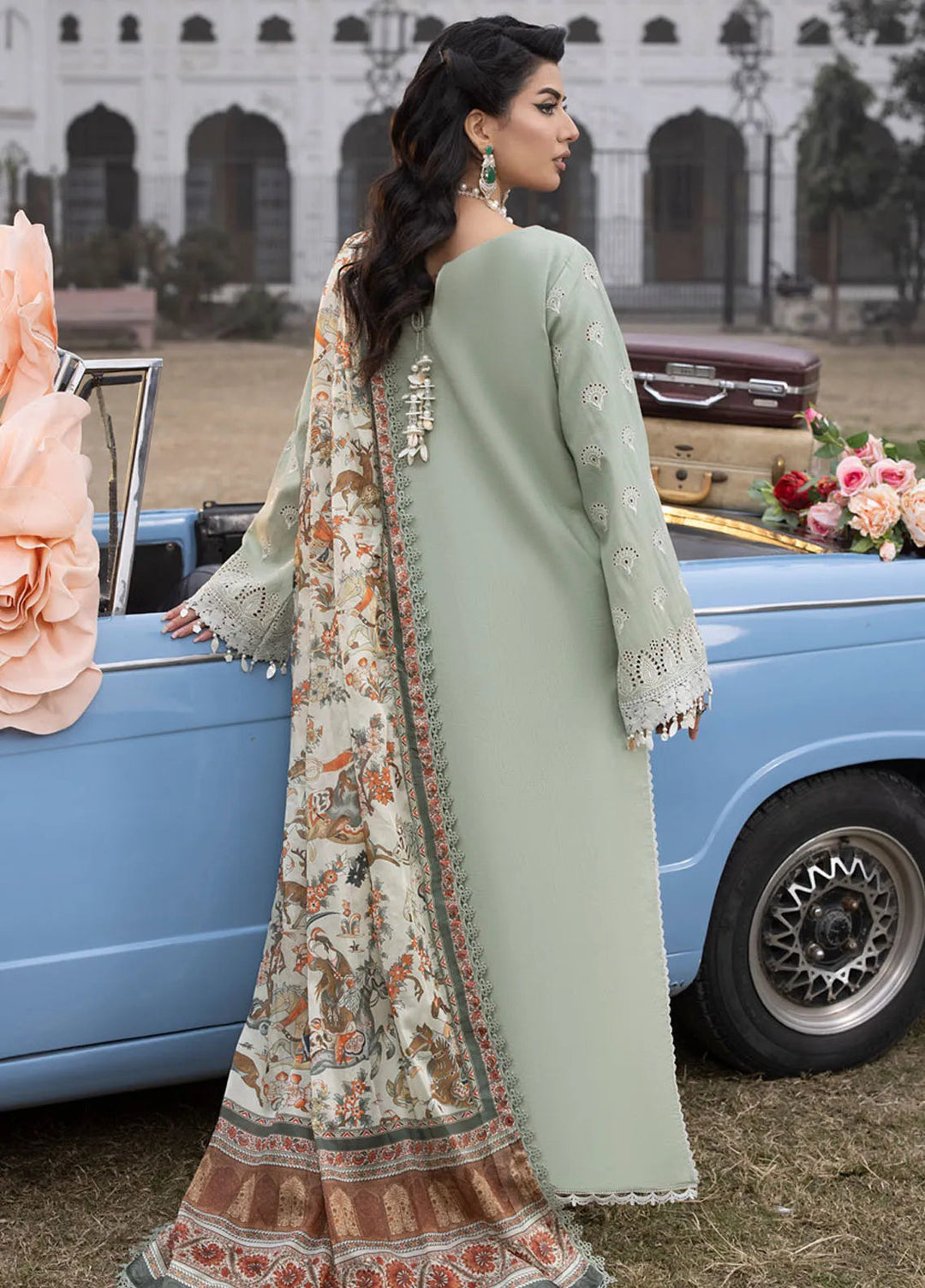 Maya By Faixa Faixal Embroidered Schiffli Suit Unstitched 3 Piece FFX24M Elena - Summer Collection