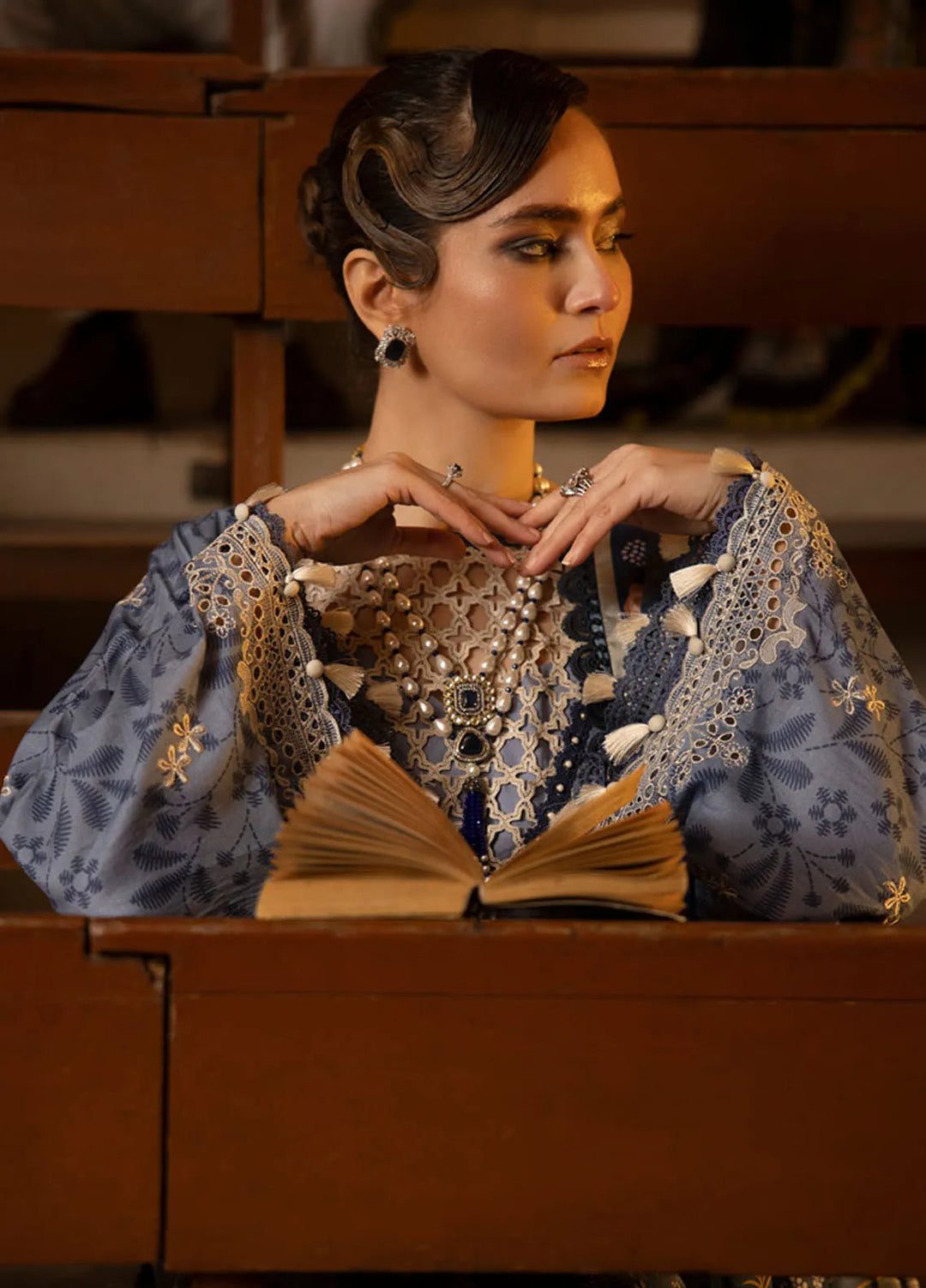 Maya By Faixa Faixal Embroidered Schiffli Suit Unstitched 3 Piece FFX24M Gamze - Summer Collection