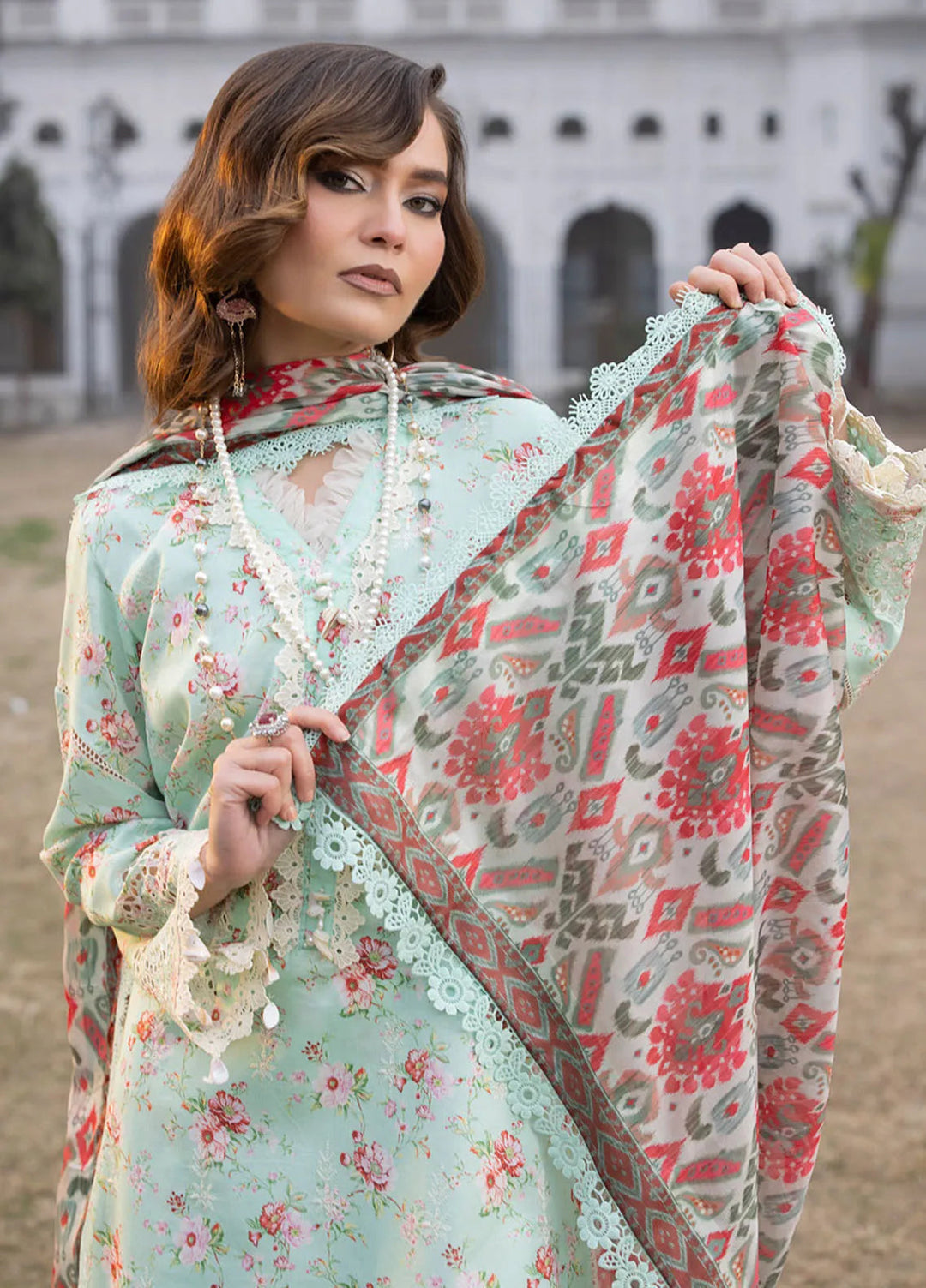Maya By Faixa Faixal Embroidered Schiffli Suit Unstitched 3 Piece FFX24M Julia - Summer Collection