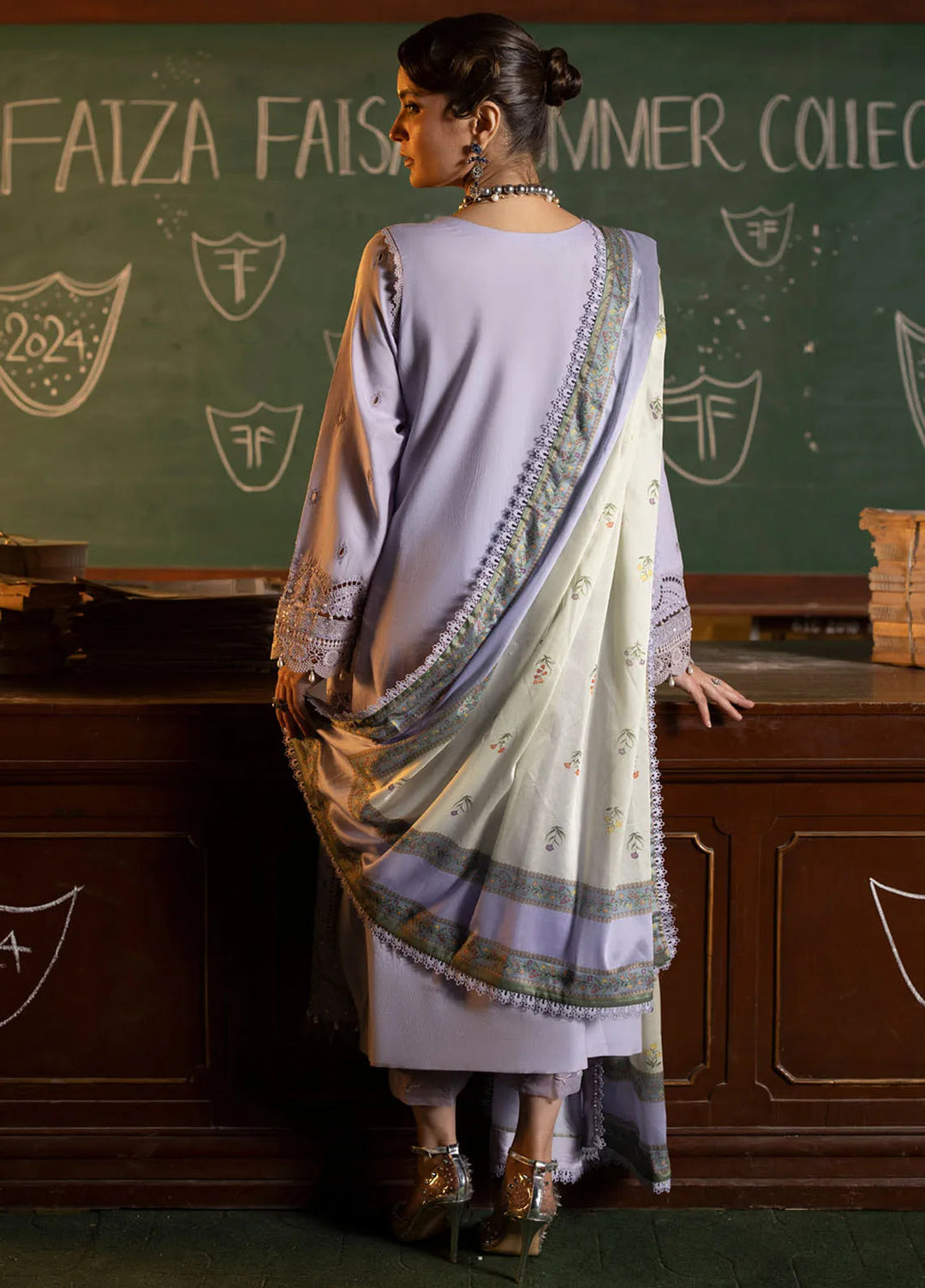 Maya By Faixa Faixal Embroidered Schiffli Suit Unstitched 3 Piece FFX24M Nazli - Summer Collection