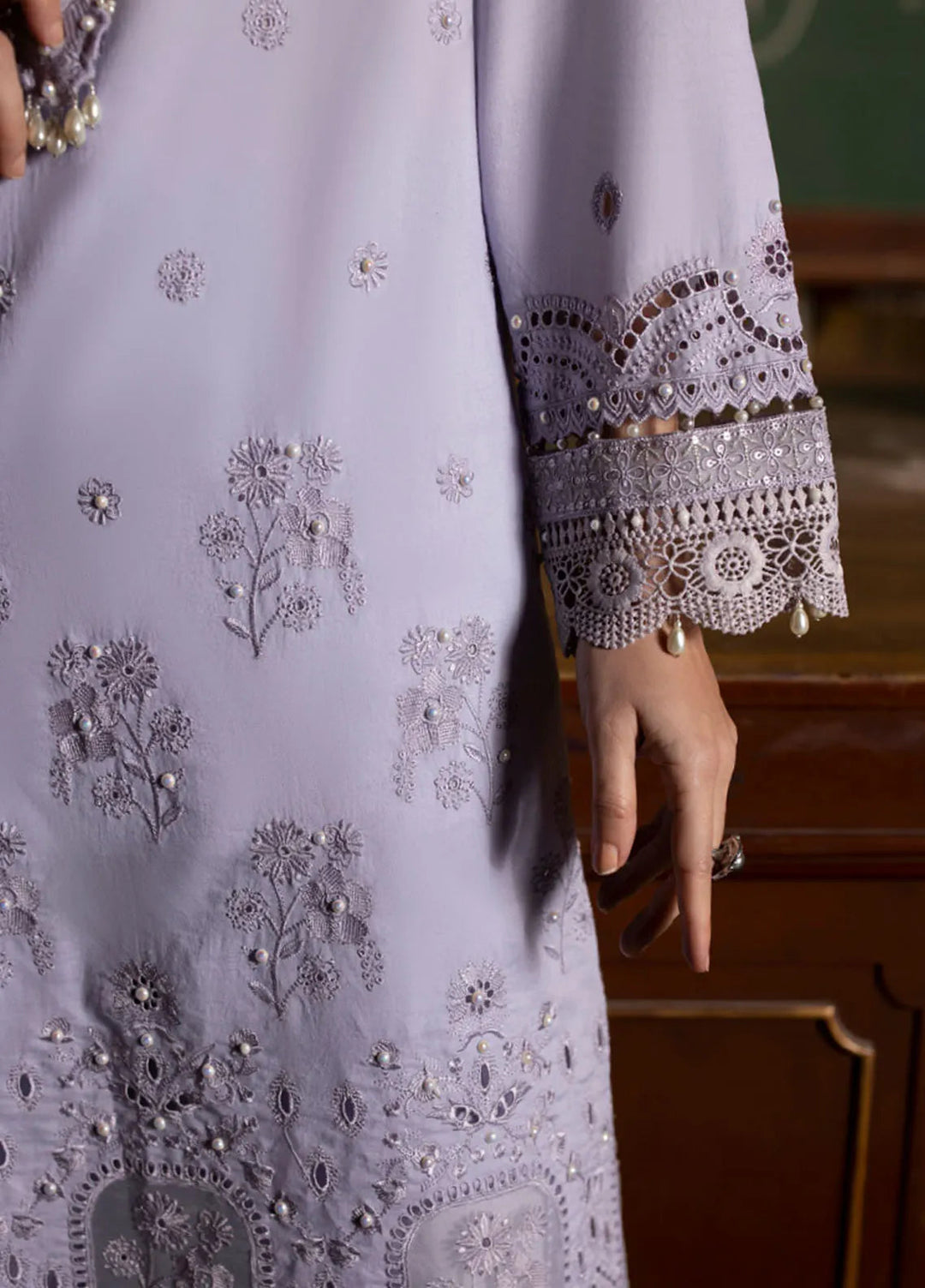 Maya By Faixa Faixal Embroidered Schiffli Suit Unstitched 3 Piece FFX24M Nazli - Summer Collection