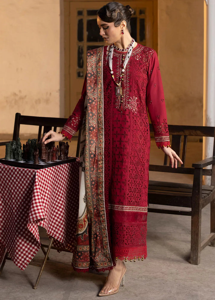 Maya By Faixa Faixal Embroidered Schiffli Suit Unstitched 4 Piece FFX24M Elif - Summer Collection