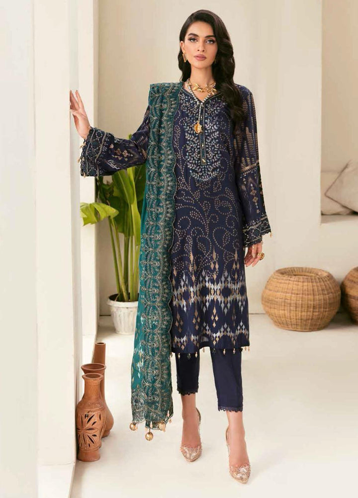 Maya By Nureh Embroidered Cambric Suits Unstitched 3 Piece NU22MC NJ-40 - Festive Collection